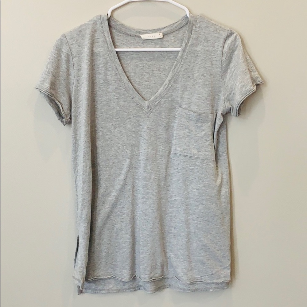 Nordstrom Lush V Neck Gray Top with Slits